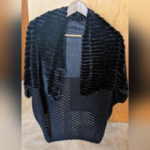 Black Textured Women's Shrug/Poncho